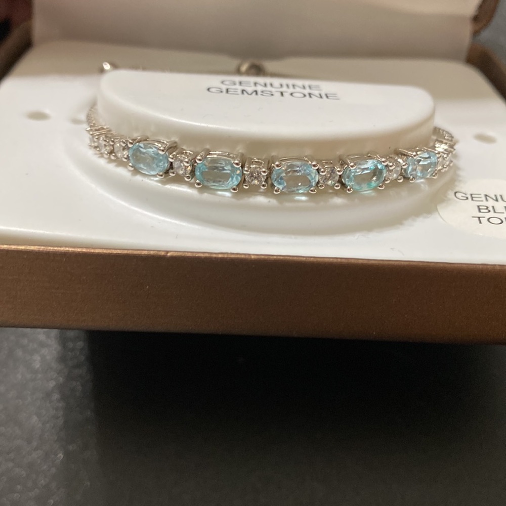 Dolce Giavonna Genuine Blue Topaz Bracelet